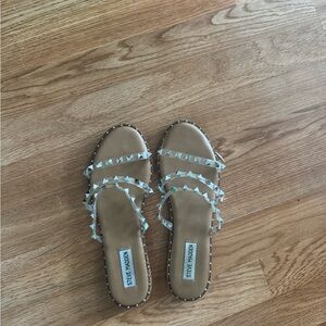Steve Madden clear and beige Studded Sandals